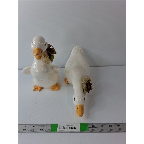 (2) Ceramic Duck Figurines