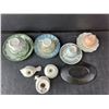 Image 2 : Ceramic Dishes Lot- Salt & Pepper Shakers, Teacups & Saucers, Misc.