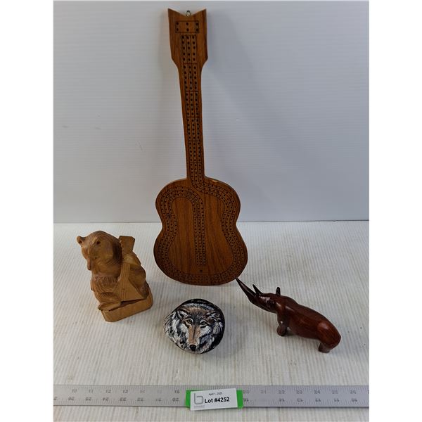 Wood Carvings and Painted Stone