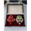 Image 2 : Oriental Themed Bookends, Wooden "drummer" and Masks in a Box