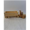Image 3 : Homemade Wooden Semi Tractor, Carved Bird and Small Wooden Box