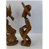 Image 3 : (2) Wooden Carved People and a Wooden Animal