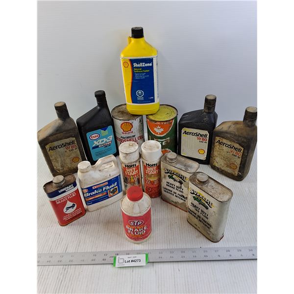 Assorted Oils, Brake Fluid and Starting Fluids
