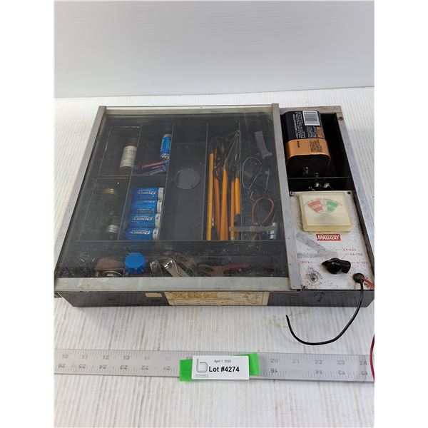 Mallory Battery Tester in Case with Assorted Accessories
