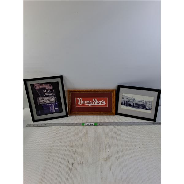 Pictures of Old Theater, Gas Station and Burma-Shave