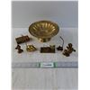 Image 1 : Brass Colored Dish and Brass Colored Animals with One Matchbox Holder