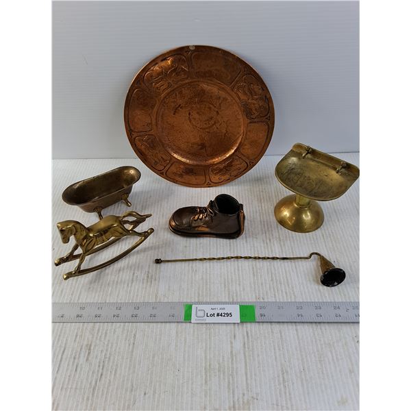 Copper Clored Plate and Brass Colored Items