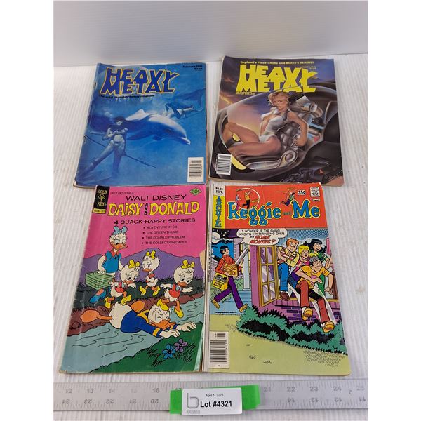 (2) Heavy Metal magazines and (2) Comic Books
