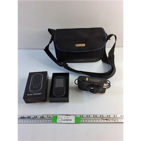 Sony Camera Bag, Voice Translator and Canon Snappy Camera