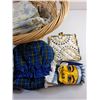 Image 3 : Wicker Basket, Kitchen Mittens, Embroidery Kit and Table Cloth