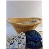 Image 4 : Wicker Basket, Kitchen Mittens, Embroidery Kit and Table Cloth