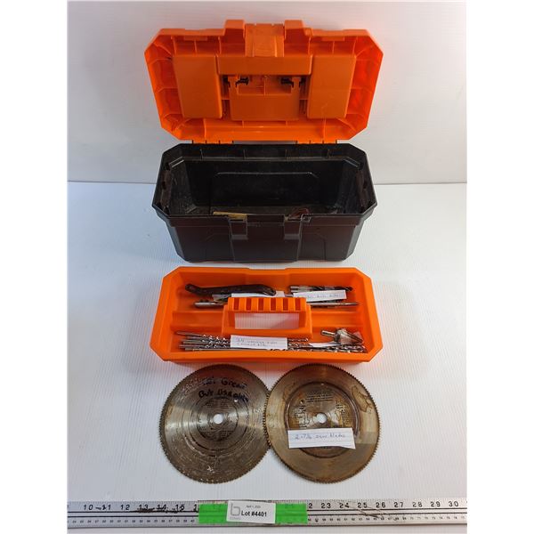 Tactix Tool Box, Assorted Drill Bits and Misc