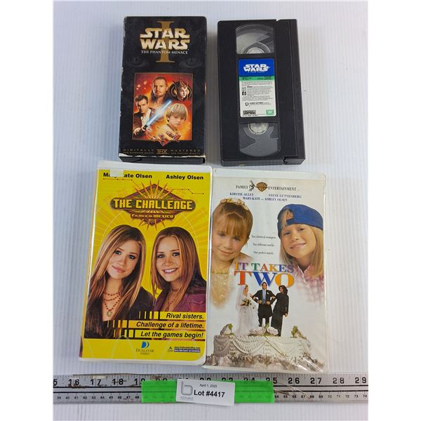 (4) VHS Movies - The Challenge, Star Wars and It Takes Two