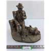 Image 1 : Plaster Cowboy Table Statue 13" Tall x 13" Length