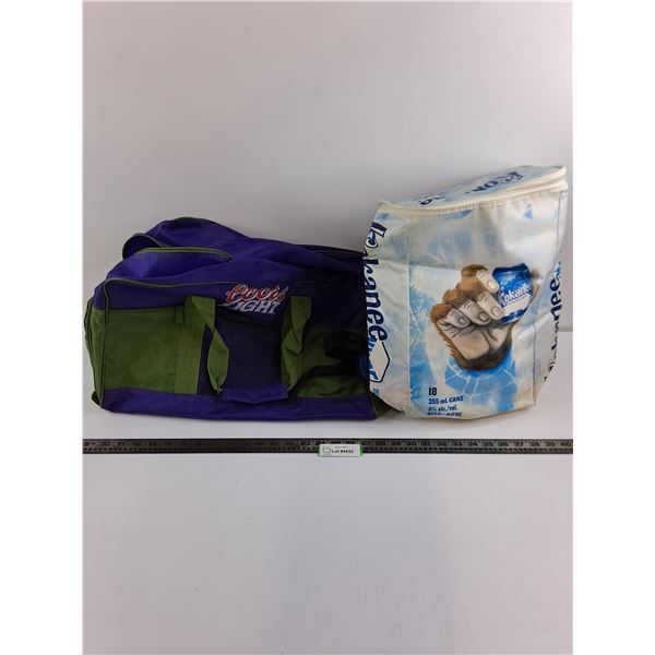 (2) Beer Themed Totes (Coors Light Bag 20" Long & Kokanee Insulated Shoulder 15" Tall