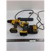 Image 1 : (2) DeWalt Cordless Drills with Charger - Tested, Power Bar - Untested - Bent Prong