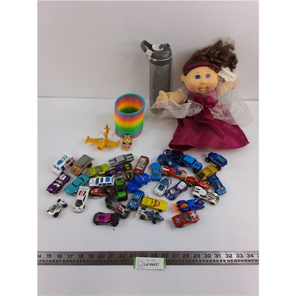 Children's Toys Lot (Dinky Cars, Slinky, Cabbage Patch Doll)