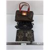 Image 1 : (3) Ladies Hand Bags (Calvin Klein, Foxy Jeans, Black Doily)