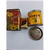 Image 2 : (3) Vintage Tins (Tetley, Vogue, Georgian Tea - Unopened)