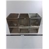 Image 1 : (6) Stainless Steel Metal Storage Boxes - Each 10" x 8" x 7"