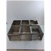 Image 2 : (6) Stainless Steel Metal Storage Boxes - Each 10" x 8" x 7"