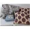 Image 1 : Large Plastic Bag 23" Tall x 24" Wide , (3) Throw Pillows