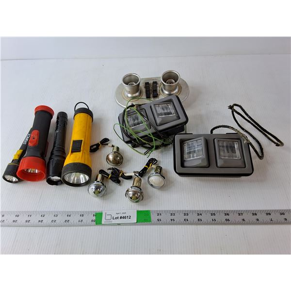 (4) Flashlights, (3) Light FIxtures, (4) License Plate Lamps