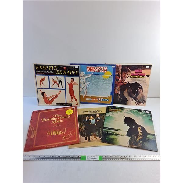 (6) Vinyl Records - Keep Fit, Dire Straits and Glen Campbell