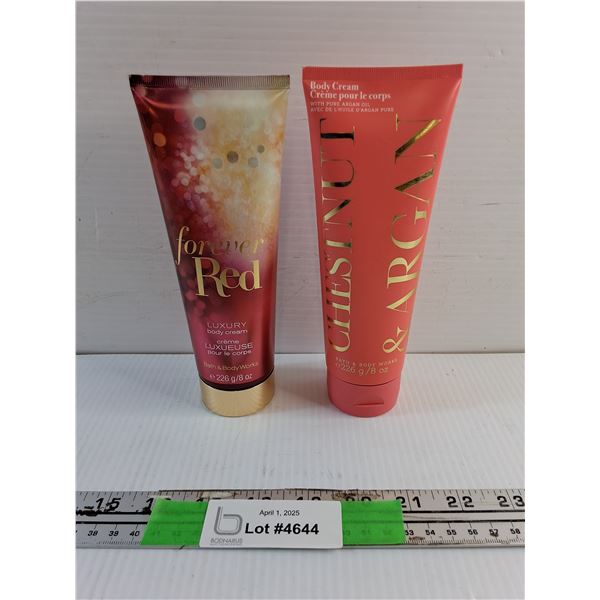 Forever Red and Chestnut & Argan Body Creams