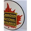 Image 2 : Canadian National Railways Doubled Sided Metal Sign - 30" Diameter