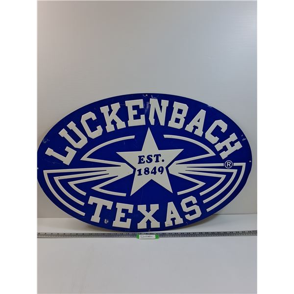 Luckenbach Texas Metal Sign - 35" x 23"