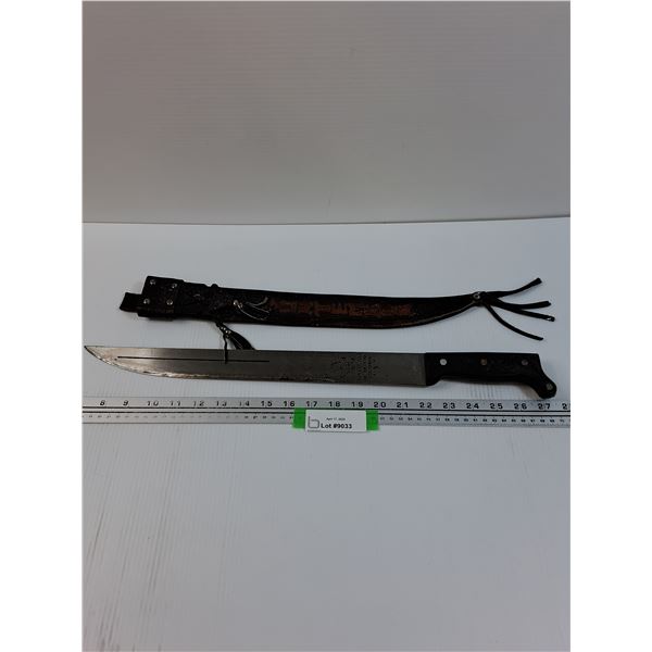 Gavilan De Incolma Colombia Machete Knife w/Leather Sheath -21" Total Length