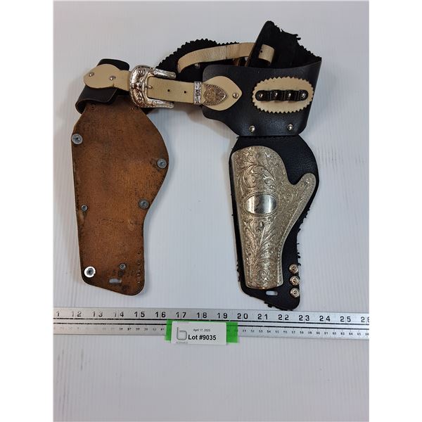 Kids Leather & Metal Costume Gun Holster