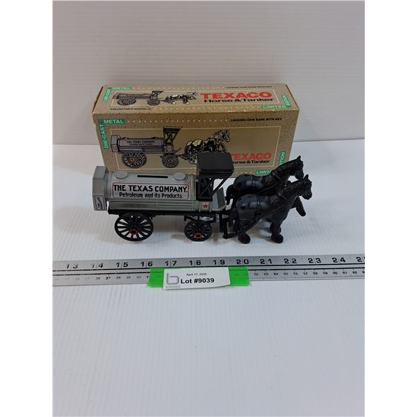 Texaco Horse & Tanker Coin Bank w/Original Box