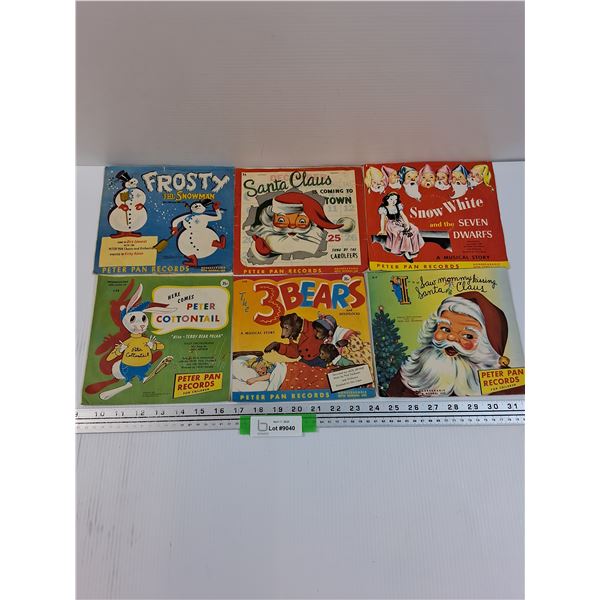 (6) Children's Nursery Books & Music on Records: Frosty, Snow White, Christmas, Misc