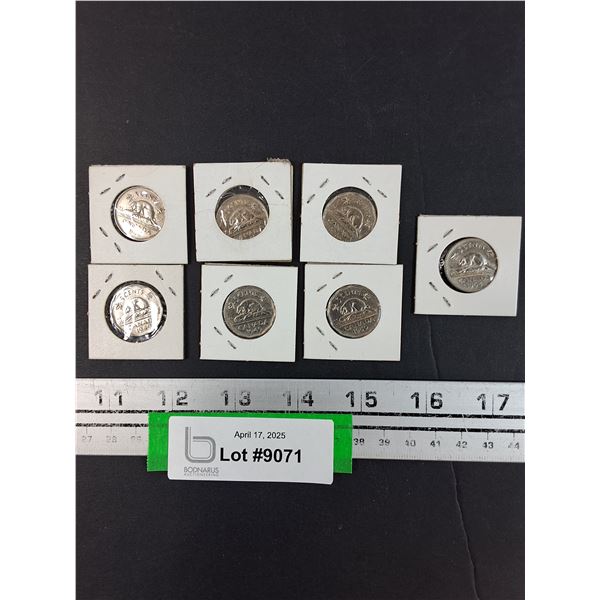 (7) Canadian Nickels: From 1940 - 1964