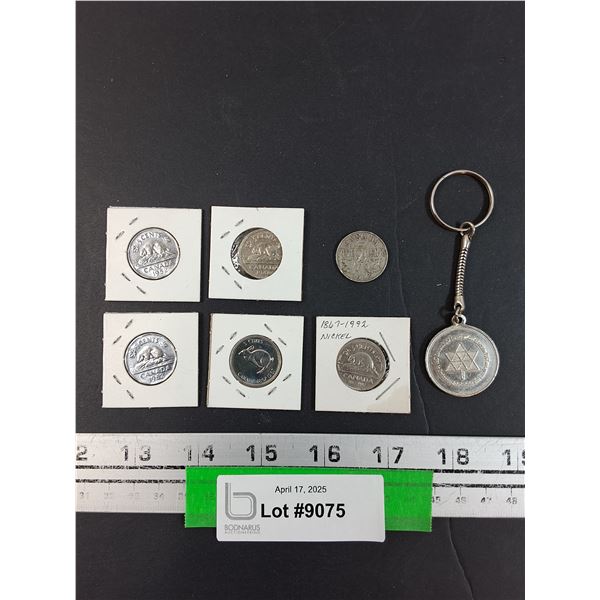 (6) Canadian Coins - Assorted 5 cent pieces