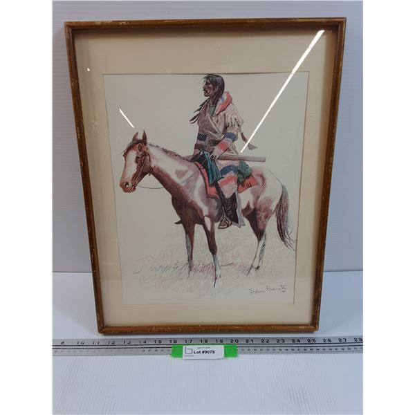 Indigenous Man on Horseback Print Picture by Remington - 1901 - 14" x 19"