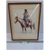 Image 1 : Indigenous Man on Horseback Print Picture by Remington - 1901 - 14" x 19"