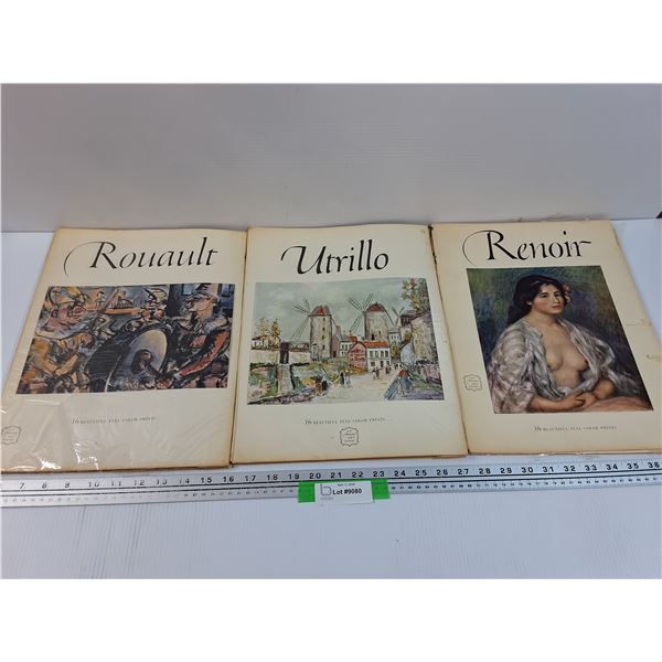 (3) Art Print Books: Rouault, Utrillo, Renoir - 10" x 15"