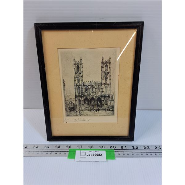 Notre Dame of Montreal, Canada Print of Edward J. Chevy in Frame - 8" x 10"