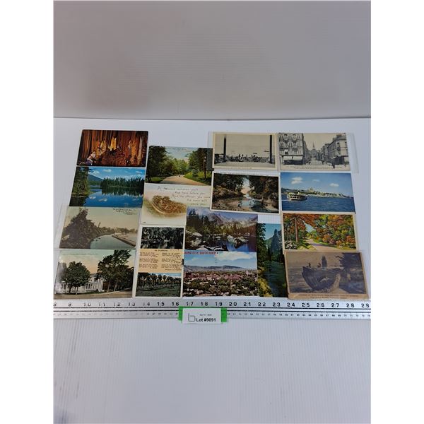 (16) Vintage Canadian & US Postcards - Assorted