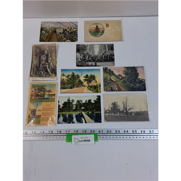 (9) Antique 1900's Postcards - Assorted