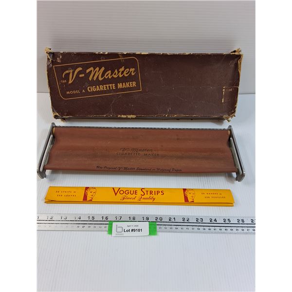 Vintage V-Master Model A Cigarette Maker & Papers