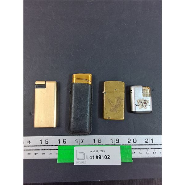 (4) Zippo & Butane Lighters