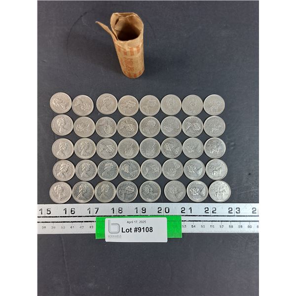 Canadian 1973 Centennial Quarters Roll