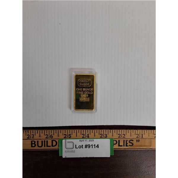 One Ounce Gold Ingot - CANNOT GUARANTEE AUTHENTICATION, Case Chipped