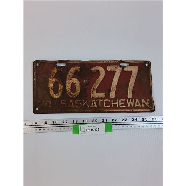 Saskatchewan License Plate - 1934
