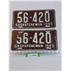 Image 1 : (2) Saskatchewan License Plates - 1949
