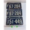 Image 1 : (3) Saskatchewan License Plates - 1962